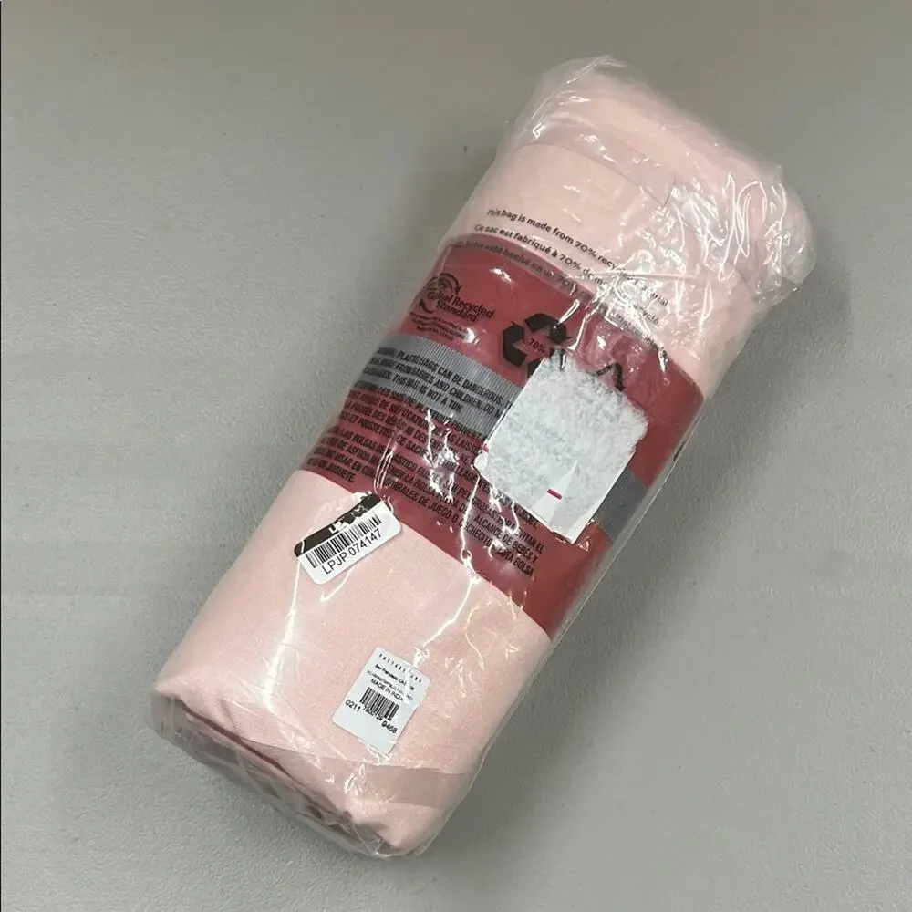 Monique Lhuillier Harper Stripe Organic Cotton Tablecloth Red Pinkish/White NWT